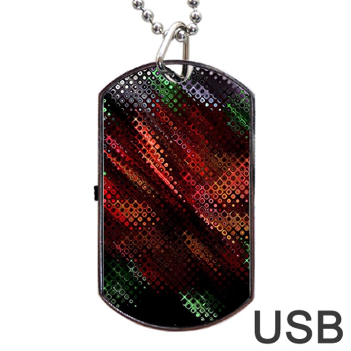 Abstract Green And Red Background Dog Tag USB Flash (One Side)