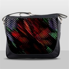 Abstract Green And Red Background Messenger Bags by Simbadda