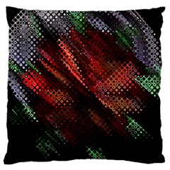 Abstract Green And Red Background Large Flano Cushion Case (two Sides) by Simbadda