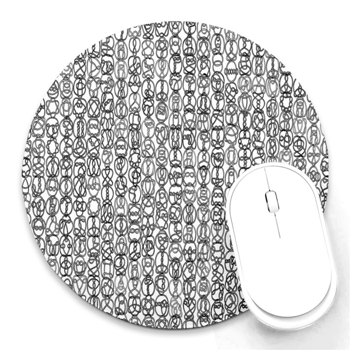 Abstract Knots Background Design Pattern Round Mousepads