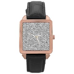 Abstract Knots Background Design Pattern Rose Gold Leather Watch  by Simbadda