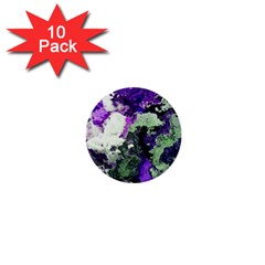 Background Abstract With Green And Purple Hues 1  Mini Buttons (10 Pack)  by Simbadda