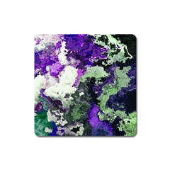 Background Abstract With Green And Purple Hues Square Magnet by Simbadda