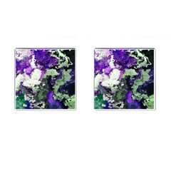 Background Abstract With Green And Purple Hues Cufflinks (square) by Simbadda