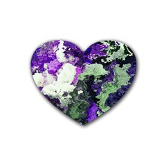 Background Abstract With Green And Purple Hues Rubber Coaster (heart)  by Simbadda