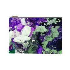 Background Abstract With Green And Purple Hues Cosmetic Bag (large)  by Simbadda