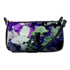 Background Abstract With Green And Purple Hues Shoulder Clutch Bags by Simbadda