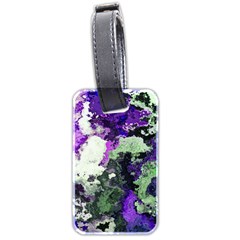 Background Abstract With Green And Purple Hues Luggage Tags (two Sides) by Simbadda