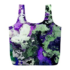 Background Abstract With Green And Purple Hues Full Print Recycle Bags (l)  by Simbadda