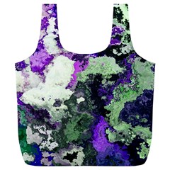 Background Abstract With Green And Purple Hues Full Print Recycle Bags (l)  by Simbadda