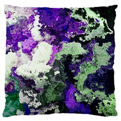 Background Abstract With Green And Purple Hues Standard Flano Cushion Case (two Sides) by Simbadda