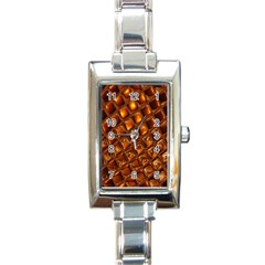 Caramel Honeycomb An Abstract Image Rectangle Italian Charm Watch by Simbadda