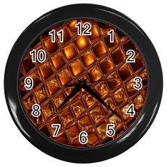 Caramel Honeycomb An Abstract Image Wall Clocks (black) by Simbadda