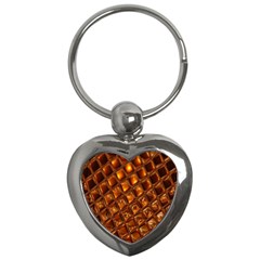 Caramel Honeycomb An Abstract Image Key Chains (heart)  by Simbadda