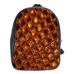 Caramel Honeycomb An Abstract Image School Bags(large)  by Simbadda