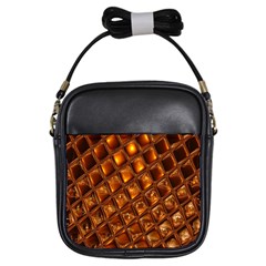 Caramel Honeycomb An Abstract Image Girls Sling Bags by Simbadda