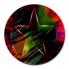 Colorful Background Star Round Mousepads by Simbadda