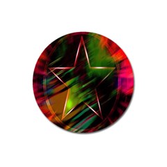 Colorful Background Star Magnet 3  (round) by Simbadda