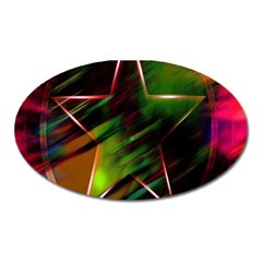 Colorful Background Star Oval Magnet by Simbadda