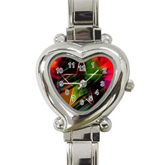 Colorful Background Star Heart Italian Charm Watch by Simbadda