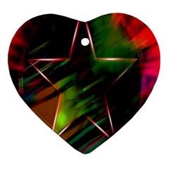 Colorful Background Star Heart Ornament (two Sides) by Simbadda