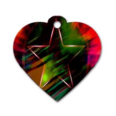 Colorful Background Star Dog Tag Heart (one Side) by Simbadda