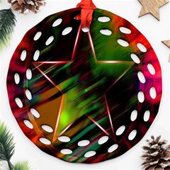 Colorful Background Star Ornament (round Filigree) by Simbadda