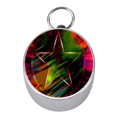 Colorful Background Star Mini Silver Compasses by Simbadda