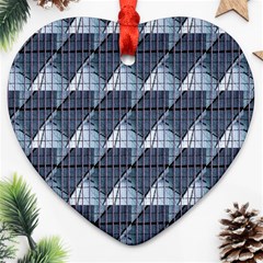 Snow Peak Abstract Blue Wallpaper Ornament (heart) by Simbadda