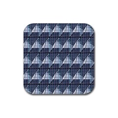 Snow Peak Abstract Blue Wallpaper Rubber Coaster (square)  by Simbadda