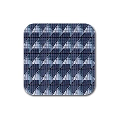 Snow Peak Abstract Blue Wallpaper Rubber Square Coaster (4 Pack)  by Simbadda