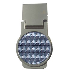 Snow Peak Abstract Blue Wallpaper Money Clips (round) 