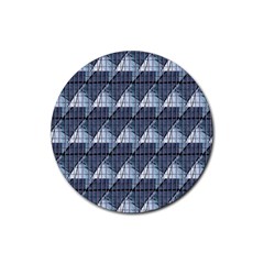 Snow Peak Abstract Blue Wallpaper Rubber Coaster (round)  by Simbadda