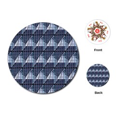 Snow Peak Abstract Blue Wallpaper Playing Cards (round)  by Simbadda