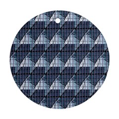 Snow Peak Abstract Blue Wallpaper Round Ornament (two Sides) by Simbadda