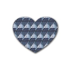 Snow Peak Abstract Blue Wallpaper Rubber Coaster (heart)  by Simbadda