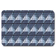 Snow Peak Abstract Blue Wallpaper Large Doormat  by Simbadda