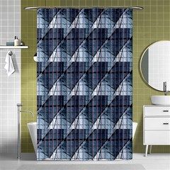 Snow Peak Abstract Blue Wallpaper Shower Curtain 48  X 72  (small)  by Simbadda