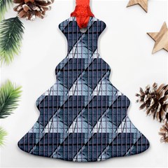 Snow Peak Abstract Blue Wallpaper Christmas Tree Ornament (two Sides) by Simbadda