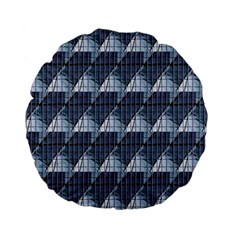 Snow Peak Abstract Blue Wallpaper Standard 15  Premium Flano Round Cushions by Simbadda