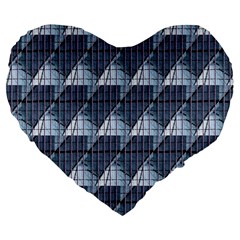 Snow Peak Abstract Blue Wallpaper Large 19  Premium Flano Heart Shape Cushions by Simbadda