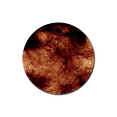 Abstract Brown Smoke Rubber Round Coaster (4 Pack)  by Simbadda