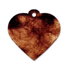 Abstract Brown Smoke Dog Tag Heart (one Side) by Simbadda