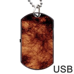 Abstract Brown Smoke Dog Tag Usb Flash (one Side) by Simbadda