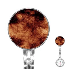 Abstract Brown Smoke Stainless Steel Nurses Watch by Simbadda