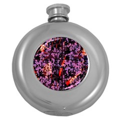 Abstract Painting Digital Graphic Art Round Hip Flask (5 Oz)