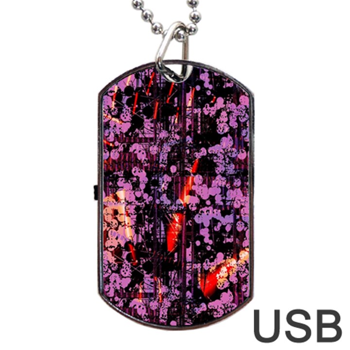 Abstract Painting Digital Graphic Art Dog Tag USB Flash (Two Sides)