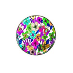 Floral Colorful Background Of Hand Drawn Flowers Hat Clip Ball Marker (10 Pack) by Simbadda