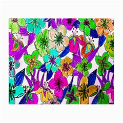 Floral Colorful Background Of Hand Drawn Flowers Small Glasses Cloth by Simbadda