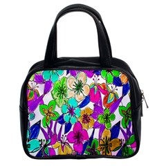 Floral Colorful Background Of Hand Drawn Flowers Classic Handbags (2 Sides) by Simbadda